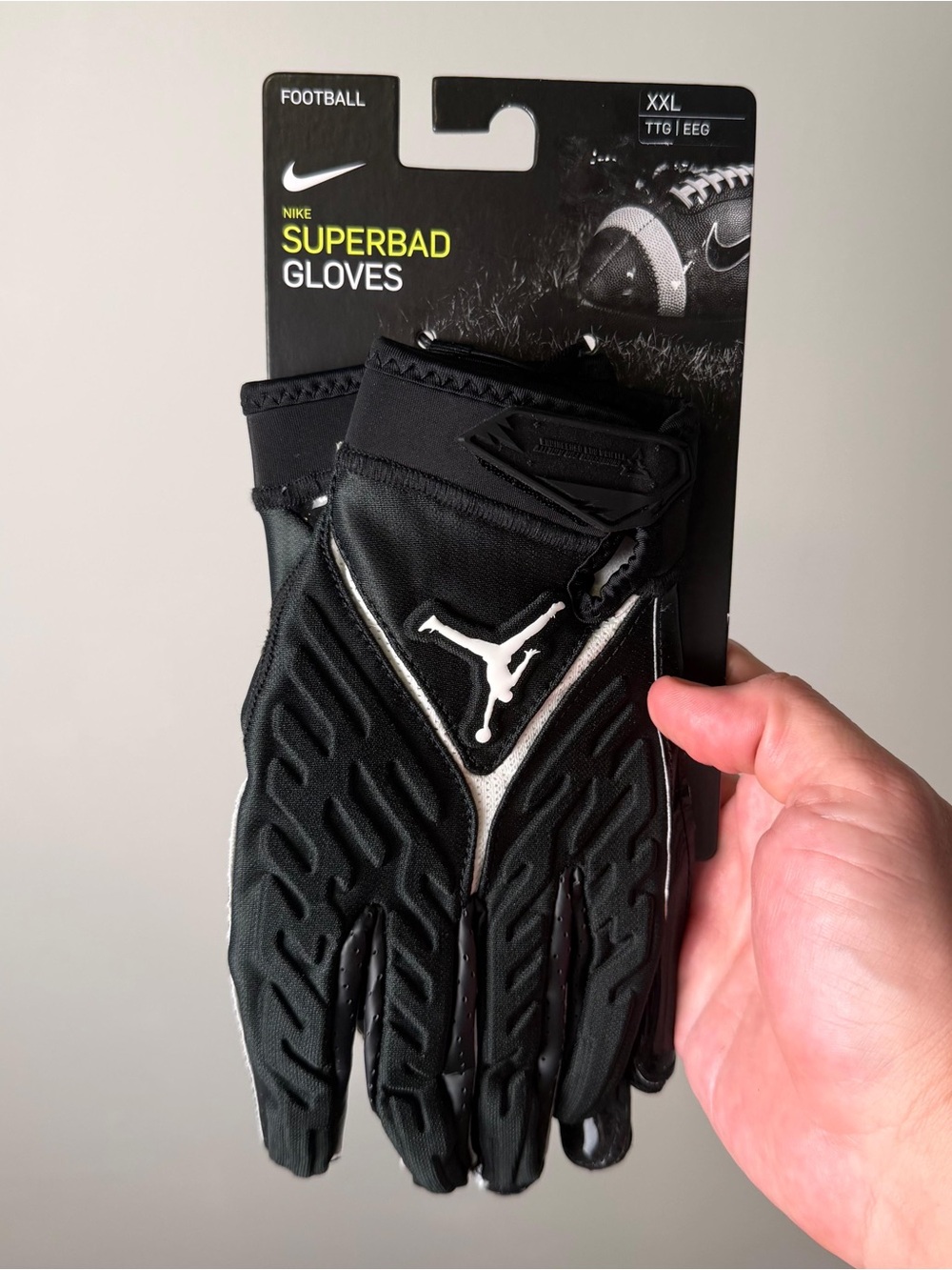 Nike Jordan Superbad 6.0 Football Gloves Black White XXL DX4476-091 NWT